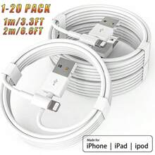 IPhone Charger Cable, Apple Lightning To USB Cable Cord, 2.4A Fast Charging Apple Phone Long Chargers Compatible With Iphone 14/13/12/11/11Pro/11Max/ X/XS/XR/XS Max/8/7/6/5S/SE (3.3ft,6.6ft)