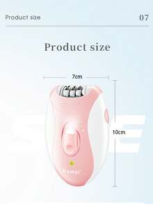 Kemei KM-189B 女士脱毛器，防水脱毛器，女士腋下脱毛器，USB充电式无线脱毛器，适用于腋下、腿部、比基尼部位脱毛，USB接口