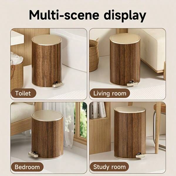 Large Capacity Foot Pedal Trash Can With Lid, Quiet Design For Home, Bathroom, Living Room, Sold In Bulk Quantity