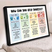 1pc Emotion Management Regulation Zone Educational Poster No.7, Classroom Decor, Wall Cloth Canvas Art Back To School,Classroom Decor,Office Decor,Room Decor,Home Decor,Wall Decor,Bathroom Decor,Bedroom Decor,Room Decoration Stuff,Posters,Back To School,School Supplies - Multicolor - View 11