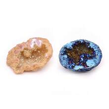 2pcs/Set Cuenco de Tesoro de Ágata de Piedra Natural Agujero de Cristal Energía Gema Recubrimiento Plus Color Collar Joyería Exhibición Ornamento SN5M - C- 2 piezas - Ver 3