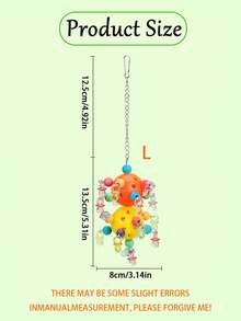 1pc Colorful Parrot Hanging Balls With Holes, For Bird Entertainment Chewing, Educational Bird Supplies, Cage Accessory, Parrot Toy (All Accessory Colors Randomly Assembled) - Multicolor - View 11