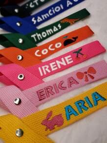 1pc 2pcs Personalized School Bag Tags | Embroidery Accessories | Name Tags | Identity Tags | Lunch Bag Tags | Loot Bag Ideas | Embroidered Name Tags Nylon Webbing Luggage Tags With Metal Snaps, Customized, Name/Text Only, Durable For Luggage Backpacks Handbags,School Supplies,Back To School,School Gift,For Office,For School,For Classroom,For Teacher Gifts,For University,For Colleague,For Dorm Rooms,For Teacher,For Boys And Girls,For Teenagers,Junior High School Students,Middle School Students,High School Senior High School Students,College Students,University Students,Freshman,Sophomore,Underclassmen
