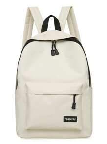 Simple & Versatile Backpack, Korean Stylish Campus Bag, Unisex School Student Outdoor Casual Daypack
