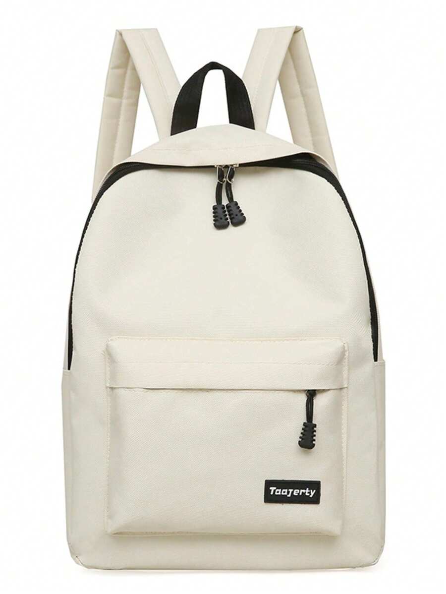 Simple & Versatile Backpack, Korean Stylish Campus Bag, Unisex School Student Outdoor Casual Daypack
