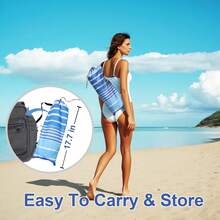 6.5ft Beach Umbrella - Heavy Duty Wind Resistant UV 50+ Portable Sun Shade With Sand Anchor & Carry Bag, Outdoor Folding Umbrella For Beach, Pool, Patio, Garden (Blue Stripe) - 藍色 - 查看 8