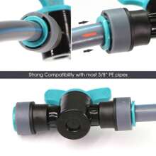 OD-12MM PE PU Tubing Fittings Quick Push Garden Water Connecters 3/8'' Hose Coupling Adapter Tap Valve Straight Tee Elbow Stakes