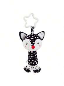 Cute & Funny Black & White Rattle Animal Plush Decoration - Zebra, Fox, Lion, Elephant, Soft Hanging Rattle For Infant & Toddler, Attractive Baby Toy