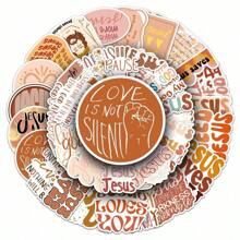 50pcs/Pack Boho Style JD Character English Graffiti Stickers, Cartoon Cute Reward Party Supplies - Aesthetic Scrapbook Stickers Suitable For Water Bottles, Laptops, Luggage - Decals - Halloween, Thanksgiving, Christmas And Easter Gifts