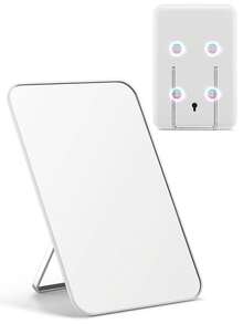 Portable Foldable Mirror 8x5 Inch, Multi-Position Stand & Hanging Hole, Compact Travel Essential White - Trắng-có từ tính - Xem 1