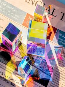 Optisches Glas X-Würfel Prisma - RGB Farbseparation, Farbmischung, Glasfasermaterial, Bildungsgeschenk, optisches Experiment Kristallglas Sonnenfänger Licht Würfel - Geschenk für Feiertage