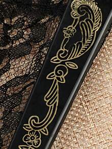 1 pieza Abanico plegable de encaje retro, con borlas de abanico Cheongsam, abanico plegable con ribete de encaje Lolita, adecuado para atuendos diarios, fiestas, baile, excelente como regalo - Multicolor - Ver 8