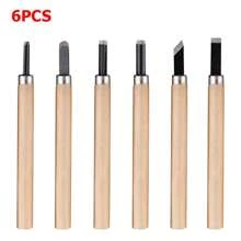 6-12pcs High Manganese Steel Engraving Knife With Wooden Handle Professional Handmade Wood Carving Chisel Tools Kit Carving Accessories