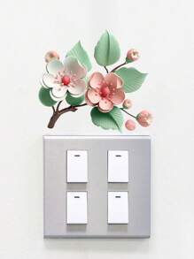 1/2/3/6 pièces Autocollant d'interrupteur de style INS, Autocollant de décoration d'interrupteur de lumière à fleurs fraîches, Convient pour la décoration murale du salon et de l'entrée. Autocollant décoratif adhésif pour la décoration de la chambre, des pièces, pour la décoration d'Halloween, d'automne, de la salle de classe. Autocollant amovible