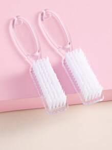 2 pezzi Spazzola per unghie, Spazzola per pulire le unghie, Spazzola per la pulizia delle mani, Spazzola per scrubbing di dita e piedi, Spazzolino per pedicure e unghie, Set di spazzole per la pulizia, Trasparente