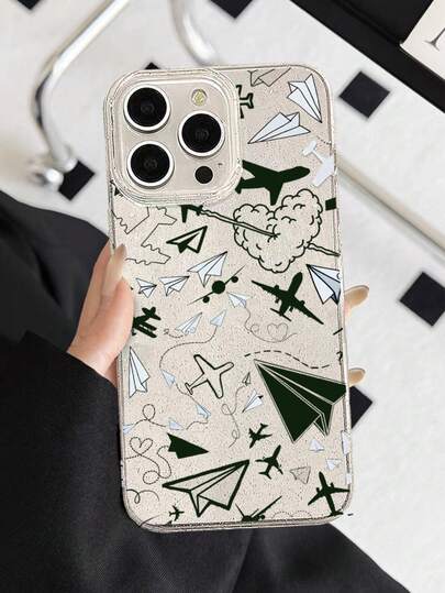 Funda transparente con brillo de avión para IP11 11Pro 11promax 12 12 Pro 12Promax 13 13pro 13promax 14 14pro 14PLUS 14promax 15 15pro 15PLUS 16 16pro 16promax 16PLUS | Funda protectora flexible, resistente al agua, a los golpes, a las caídas y a los arañazos