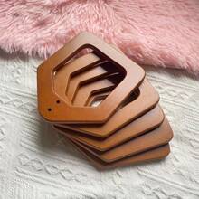 1 Pair Wooden Rhombus Handle DIY Wallet Making Woven Bag Accessories Handle Wallet Modification Gift Making Material Retro Elegant Texture High-End Handle Back To School Supplies