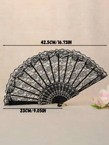 1 pieza Abanico plegable de encaje retro, con borlas de abanico Cheongsam, abanico plegable con ribete de encaje Lolita, adecuado para atuendos diarios, fiestas, baile, excelente como regalo - Multicolor - Ver 11