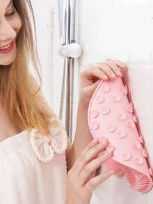 1 件背部身体乳液涂抹刷，超大自助晒黑身体刷，用于均匀美丽的自助晒黑应用，白色混合，长柄拱形椭圆形腿刷 - 粉色 - 查看 6