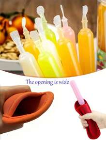 1pc/6/8pcs Freezer Pop Holders, Reusable & Washable Freezer Pops Protector Bags,Insulated Sleeves For Ice Lolly, Popsicle Holders,Neoprene Popsicle Sleeve,Summer. Back To School