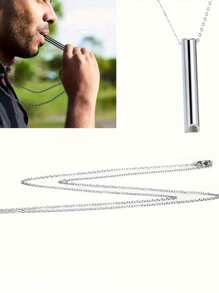 1pc/4pcs Geometric Tube Pendant Necklace, Breathing Necklace, Mindfulness Tool For Deep Breathing, Gift For Men & Women
