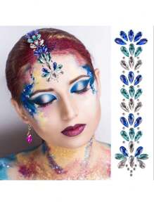 INS Music Festival Rhinestone Makeup Hair Jewels - Brow Gems, Forehead Crystals, European And American Hair Accessories, Suitable For Parties, Gatherings, Makeup And Costume Balls