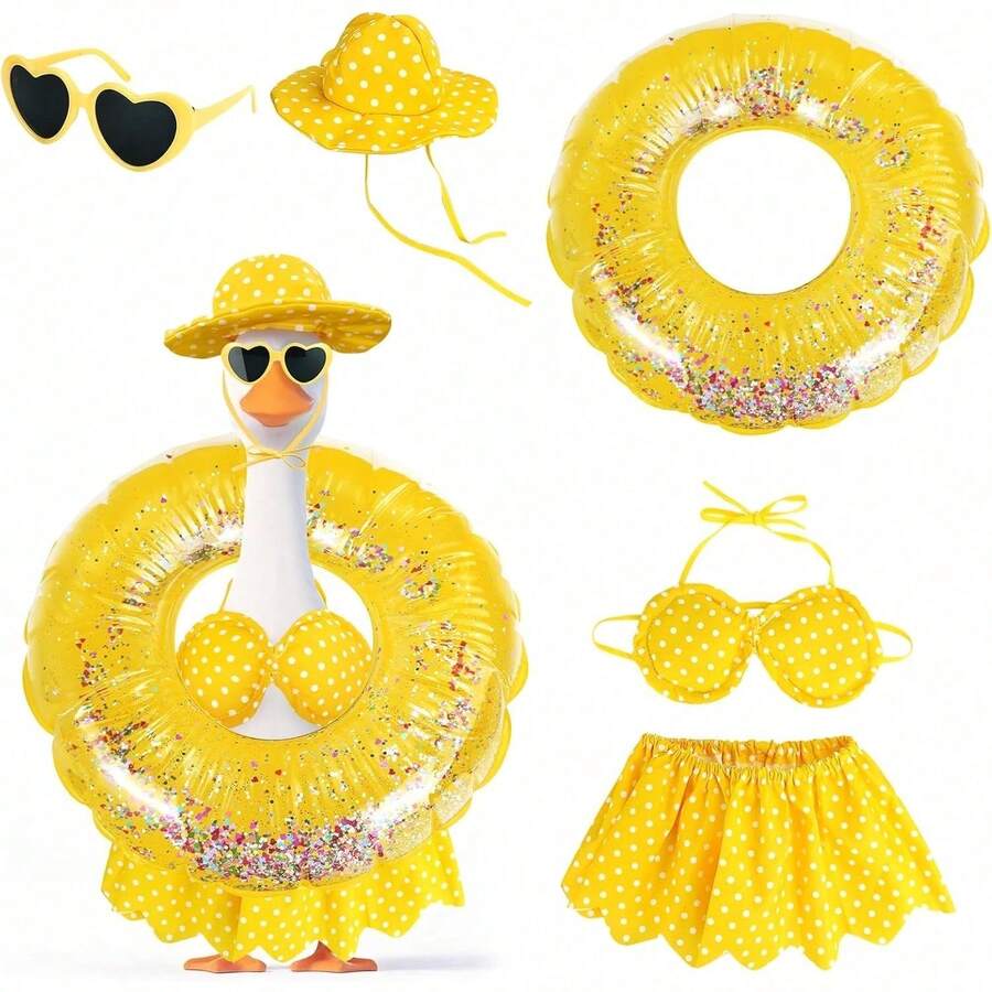 夏季比基尼鹅装、夏威夷鹅装、门廊鹅装、门廊草坪鹅雕像服装，适合户外露台庭院装饰