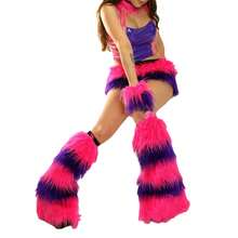 Women Knitted Leg Warmers, Knee High Preppy Style Ribbed Leg Warmers For Teen Girls - Purple Rose Red - View 5