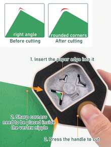 1 件三合一纸板切割脚美容多角度切纸机照片修剪和切角多色圆角倒角器手动压花返校季好物，学校用品，返校 - 彩色 - 查看 4