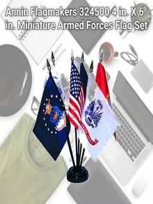 212 Main 324500 4 In. X 6 In. Miniature Armed Forces Flag Set - 彩色 - 查看 3