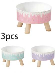 1pc/2pcs/3pcs Stainless Steel Elevated Pet Bowls With Sturdy Stand, Anti-Slip & Anti-Spill, Large Capacity For Cat And Dog Food And Water