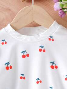 2قطعة طقم ملابس للبنات الرضع يتكون من بلوزة مريحة بأكمام طويلة + بنطلون جينز، خفيف الوزن، مناسب للربيع والخريف