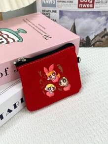 THE POWERPUFF GIRLS Multicolor Mini Coin Purse Card Holder Key Pouch Zipper Coin Wallet Cute Cartoon Policewoman Lipstick Storage Bag For Women Wallet Mini Wallet Purse Wallet Travel Wallet Back To School Supplies Stationery Pencil Pouch