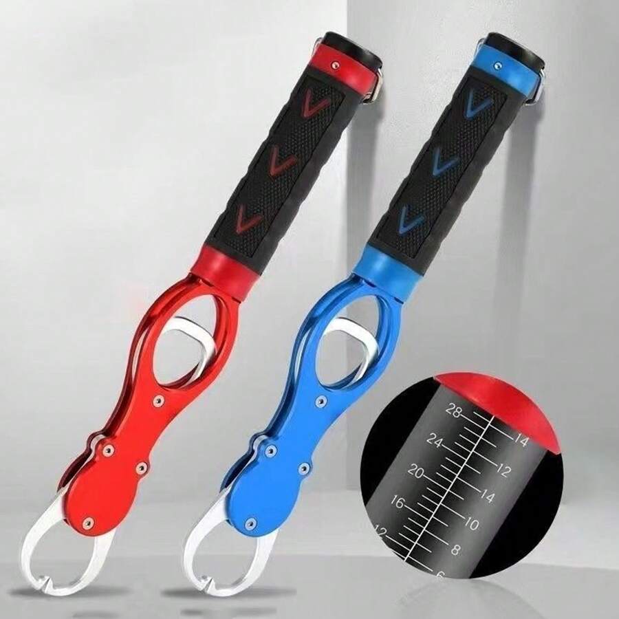 1 件套铝合金带刻度鱼控制装置、诱饵钳、鱼控钳、适合户外使用、钓鱼和钓鱼工具、多功能鱼钩钳工具套装、可折叠延长钓鱼钳、鱼夹控制钓具