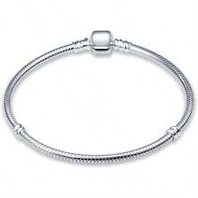 KUNSIR Snake Chain Charm Bracelets For Charm 925 Sterling Silver Jewelry Bracelet Fits Any Charm Gift For Women - 17.0Centimeters - View 2