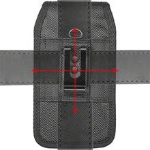 M MYBAT PRO LUXMO Extra Large Pouch For 7 Inch Phone, With Dual Card Slots, For I Phone 16 Pro Max 15 Plus 14 13 12, Galaxy S25 Ultra, S24, S23, S22 Moto G 5G Cell Phone Belt Holder For Men, Secure, Stylish Special Fabric Vertical Universal Waist Bag With Easy-Access Belt Clip, Black - Black - View 5