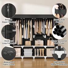Spacious Dustproof Wardrobe With Steel Frame - Durable Clothes Storage Organizer For Bedroom, Home, Dorm & Entryway, Portable Closets Rental Housing Economy Clothing Storage And Sorting Non Woven Moisture-Proof Steel Pipe Dust Closed Simple Thickened Cloth Cabinet Wardrobe