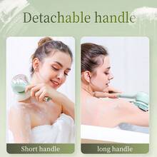Multi-Functional Electric Shower Brush - 6 Replaceable Heads & 3 Modes, Soft Bristles & Silicone Tips For Deep Exfoliation & Gentle Massage, Waterproof For Home Bath & Massage, Perfect Gift For Her - Màu xanh Bạc hà - Xem 1