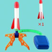 Kids Outdoor Launching Rocket Toy For Parent-Child Interaction, Suitable For Indoor/Outdoor Use, Stepping Design, Suitable As Easter, Halloween And Christmas Gifts