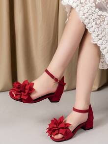 2026 New Children High Heel Sandals, Fashionable High Heels, Pretty Girl's Choice, Sparkling Diamond Sandals, Bohemian Style, Perfect Design Sandals, Red High Heel Dance Sandals, High School & College Students Sandals