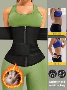 1pc Women Waist Trainer, Waist Cincher, Sauna Sweat Waist Belt, Sports Fitness Waist Trimmer, Belly Band, Waist Slimming Belt, Abdominal Trainer
