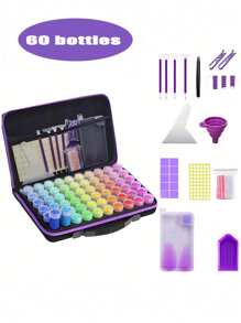 240/120/60/30 Slot Diamond Painting Storage Set, Diamond Painting Storage Container Tool Kit Box, Portable EVA Handicrafts, Jewelry And Bead Handbag, Including A Variety Of Accessories And Tools, Adult Art Is An Ideal Gift For Handicraft Enthusiasts