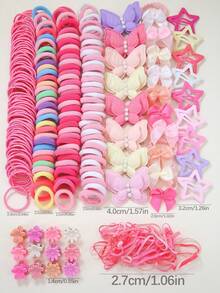 940pcs Girls Multicolor Pearl Butterfly Hair Clips, High Elastic Durable Non-Damaging Butterfly Hair Ties, Hair Ties, Side Bangs Clips, Barrettes, Versatile For Daily Use - Multicolor - View 4
