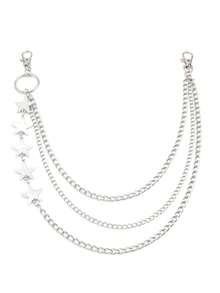 1pc New Fashion Pentagon Star Charm Jeans Chain Multilayer Autumn-Winter Accessories Halloween Costume,Suitable For Teens, Youth,Men,Casual, Outdoor, Athletic, Vacation, Graduation Gifts, Birthday, Daily Wear - Multicolor - View 4