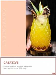 1pc Unique Pineapple - Shaped Water Cups, Cocktail Glasses, Red Wine Glasses, Juice Glasses, Pineapple Drink Cups, Coffee Cups, Kettles, Vodka And Hydraulic Beverage Filters, Cocktails, Pineapple Cups, Wine Glasses, Transparent Glass Cups.