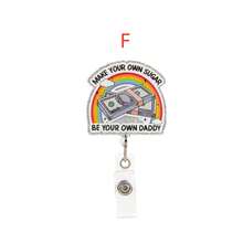 1PC Funny Words Badge Reel Retractable, Novelty Cute Badge Clip With Swivel Alligator Clip For Nurses, Teachers And Office Workers School Supplies, Back To School - Multicolor - View 6