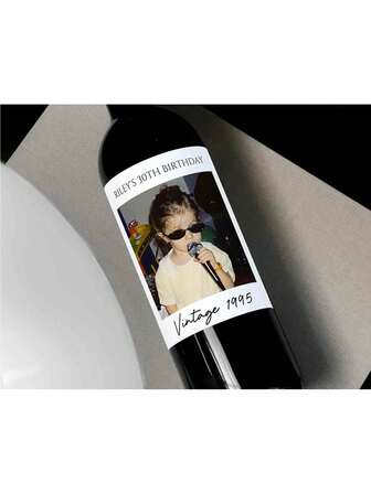 Personliga vinflaskor, vinetikett för 30-årsdag, anpassningsbar present till henne, vintage klistermärken för 40-årsdag, 60-årsdag, konstaktiviteter för ungdomar, varm atmosfär, höstens hemfräschning, juldekoration, hemharmoni, kontorsdekor