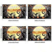 1pc Happy Halloween Themed Fabric Banner Background With Pumpkin, Ghost, Bat, Spider, Moon Halloween Photobooth Backdrop Party Decor - Multicolor - View 2