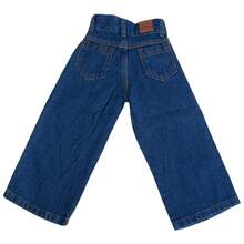 Calça Jeans Menina Wide Leg Infantil Pantalona Premium - Lavagem escura - Visão 8