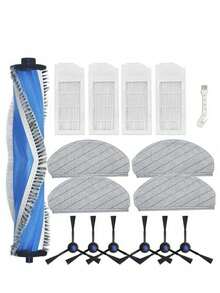 Replacement Parts Kit For Deebot N20 Plus, N20, N20Pro Plus Robot Vacuum, Includes: 1 Roller Brush, 6 Side Brushes, 4 Filters, 4 Cleaning Cloths, 1 Cleaning Brush - As Shown - View 1